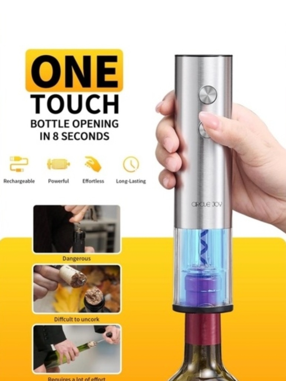 5 In 1 Wine Accessory Gift Set w/ Electric Rechargable Wine Opener NIB! - Picture 3 of 6